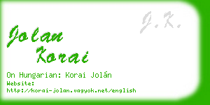jolan korai business card